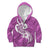 Polynesia Kid Hoodie Plumeria With Tribal Pattern Pink Pastel Vibes LT14 Zip Hoodie Pink - Polynesian Pride