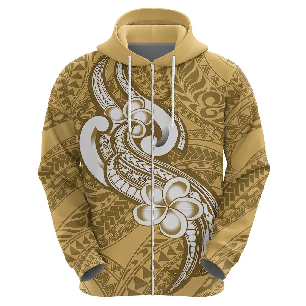 Polynesia Hoodie Plumeria With Tribal Pattern Yellow Pastel Vibes LT14 - Polynesian Pride