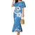 Polynesia Mermaid Dress Plumeria With Tribal Pattern Blue Pastel Vibes LT14 Women Blue - Polynesian Pride