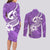 Polynesia Couples Matching Long Sleeve Bodycon Dress and Long Sleeve Button Shirts Plumeria With Tribal Pattern Purple Pastel Vibes LT14 - Polynesian Pride