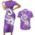 Polynesia Couples Matching Short Sleeve Bodycon Dress and Hawaiian Shirt Plumeria With Tribal Pattern Purple Pastel Vibes LT14 Purple - Polynesian Pride