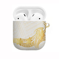 Polynesia White Sunday AirPods Case Polynesian Tattoo Plumeria Hibiscus Gold LT14 White - Polynesian Pride