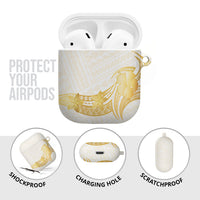 Polynesia White Sunday AirPods Case Polynesian Tattoo Plumeria Hibiscus Gold LT14 - Polynesian Pride