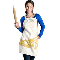 Polynesia White Sunday Apron Polynesian Tattoo Plumeria Hibiscus Gold LT14 - Polynesian Pride