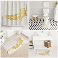 Polynesia White Sunday Bathroom Set Polynesian Tattoo Plumeria Hibiscus Gold LT14 - Polynesian Pride