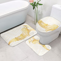 Polynesia White Sunday Bathroom Set Polynesian Tattoo Plumeria Hibiscus Gold LT14 - Polynesian Pride