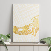 Polynesia White Sunday Canvas Wall Art Polynesian Tattoo Plumeria Hibiscus Gold LT14 - Polynesian Pride