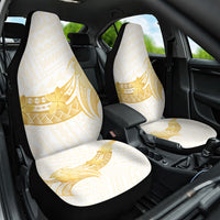Polynesia White Sunday Car Seat Cover Polynesian Tattoo Plumeria Hibiscus Gold LT14 One Size White - Polynesian Pride
