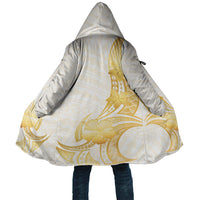 Polynesia White Sunday Cloak Polynesian Tattoo Plumeria Hibiscus Gold LT14 Unisex White - Polynesian Pride