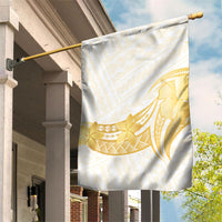 Polynesia White Sunday Garden Flag Polynesian Tattoo Plumeria Hibiscus Gold LT14 House Flag White - Polynesian Pride