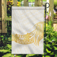 Polynesia White Sunday Garden Flag Polynesian Tattoo Plumeria Hibiscus Gold LT14 Garden Flag White - Polynesian Pride