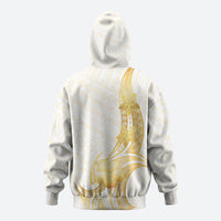 Polynesia White Sunday Hoodie Polynesian Tattoo Plumeria Hibiscus Gold LT14 - Polynesian Pride
