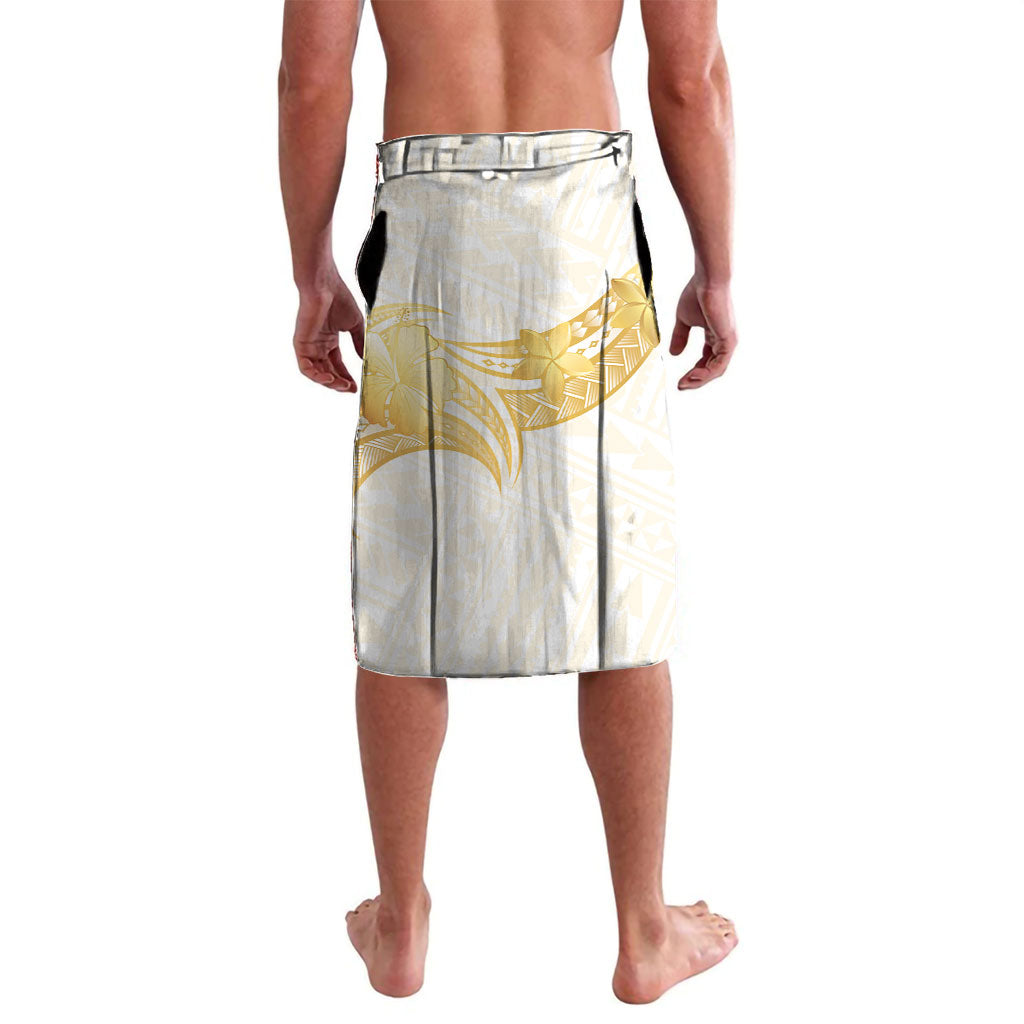 Polynesia White Sunday Lavalava Polynesian Tattoo Plumeria Hibiscus Gold LT14 - Polynesian Pride
