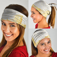 Polynesia White Sunday Neck Gaiter Polynesian Tattoo Plumeria Hibiscus Gold LT14 - Polynesian Pride