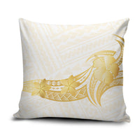 Polynesia White Sunday Pillow Cover Polynesian Tattoo Plumeria Hibiscus Gold LT14 White - Polynesian Pride