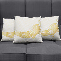 Polynesia White Sunday Pillow Cover Polynesian Tattoo Plumeria Hibiscus Gold LT14 - Polynesian Pride