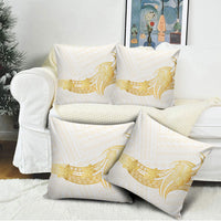 Polynesia White Sunday Pillow Cover Polynesian Tattoo Plumeria Hibiscus Gold LT14 - Polynesian Pride