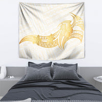 Polynesia White Sunday Tapestry Polynesian Tattoo Plumeria Hibiscus Gold LT14 - Polynesian Pride