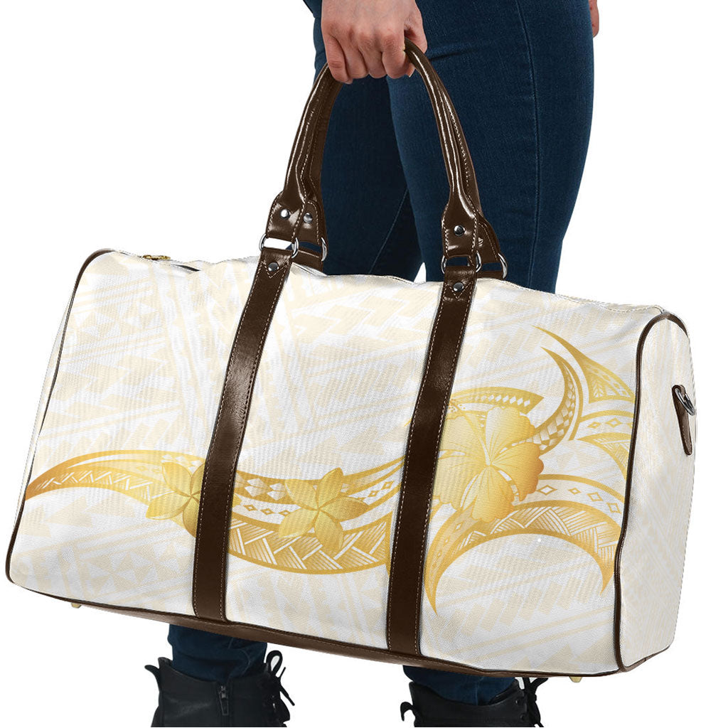 Polynesia White Sunday Travel Bag Polynesian Tattoo Plumeria Hibiscus Gold LT14 - Polynesian Pride