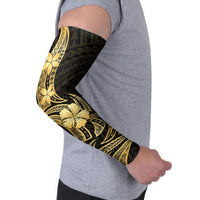 Gold Black Polynesia Hibiscus Plumeria Tattoo Arm Sleeves LT14 - Polynesian Pride