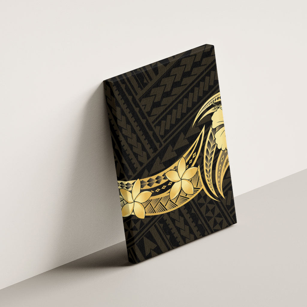 Gold Black Polynesia Hibiscus Plumeria Tattoo Canvas Wall Art LT14 - Polynesian Pride