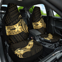 Gold Black Polynesia Hibiscus Plumeria Tattoo Car Seat Cover LT14 One Size Black - Polynesian Pride