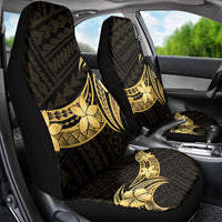 Gold Black Polynesia Hibiscus Plumeria Tattoo Car Seat Cover LT14 - Polynesian Pride