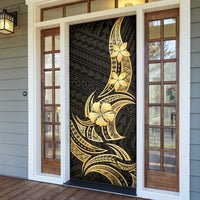 Gold Black Polynesia Hibiscus Plumeria Tattoo Door Cover LT14 - Polynesian Pride