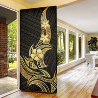 Gold Black Polynesia Hibiscus Plumeria Tattoo Door Cover LT14 - Polynesian Pride