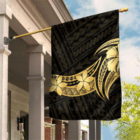 Gold Black Polynesia Hibiscus Plumeria Tattoo Garden Flag LT14 House Flag Black - Polynesian Pride
