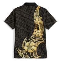Gold Black Polynesia Hibiscus Plumeria Tattoo Hawaiian Shirt LT14 - Polynesian Pride