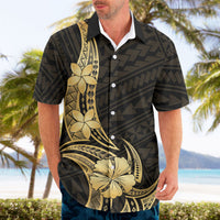 Gold Black Polynesia Hibiscus Plumeria Tattoo Hawaiian Shirt LT14 - Polynesian Pride