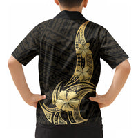 Gold Black Polynesia Hibiscus Plumeria Tattoo Hawaiian Shirt LT14 - Polynesian Pride