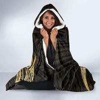Gold Black Polynesia Hibiscus Plumeria Tattoo Hooded Blanket LT14 - Polynesian Pride
