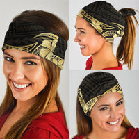 Gold Black Polynesia Hibiscus Plumeria Tattoo Neck Gaiter LT14 - Polynesian Pride