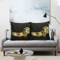 Gold Black Polynesia Hibiscus Plumeria Tattoo Pillow Cover LT14 - Polynesian Pride