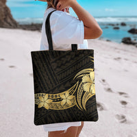 Gold Black Polynesia Hibiscus Plumeria Tattoo Tote Bag LT14 - Polynesian Pride