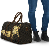 Gold Black Polynesia Hibiscus Plumeria Tattoo Travel Bag LT14 - Polynesian Pride