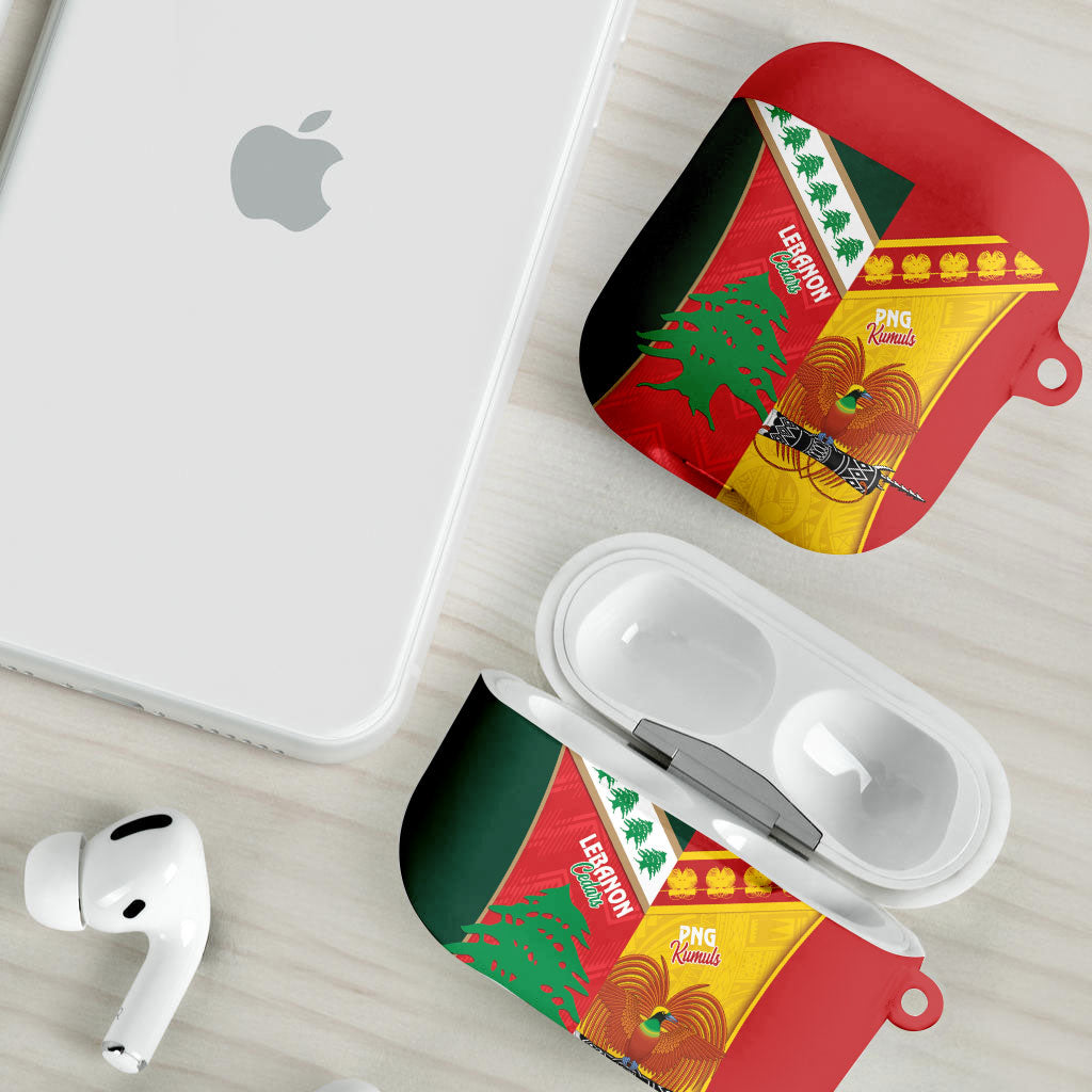 Rugby Papua New Guinea and Lebanon AirPods Case PNG Kumuls Cedars Together LT14 - Polynesian Pride