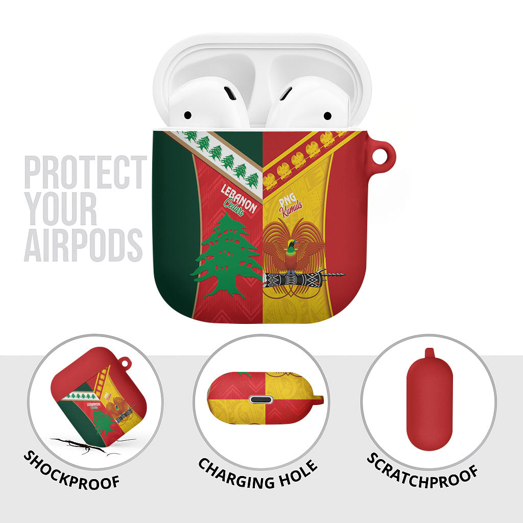 Rugby Papua New Guinea and Lebanon AirPods Case PNG Kumuls Cedars Together LT14 - Polynesian Pride