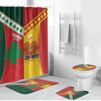 Rugby Papua New Guinea and Lebanon Bathroom Set PNG Kumuls Cedars Together LT14 Bathroom Set (4 pcs) Multicolor - Polynesian Pride