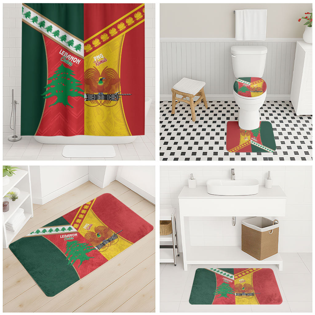 Rugby Papua New Guinea and Lebanon Bathroom Set PNG Kumuls Cedars Together LT14 - Polynesian Pride