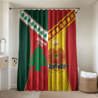 Rugby Papua New Guinea and Lebanon Bathroom Set PNG Kumuls Cedars Together LT14 Shower Curtain Only Multicolor - Polynesian Pride