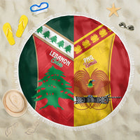 Rugby Papua New Guinea and Lebanon Beach Blanket PNG Kumuls Cedars Together LT14 One Size 150cm Multicolor - Polynesian Pride