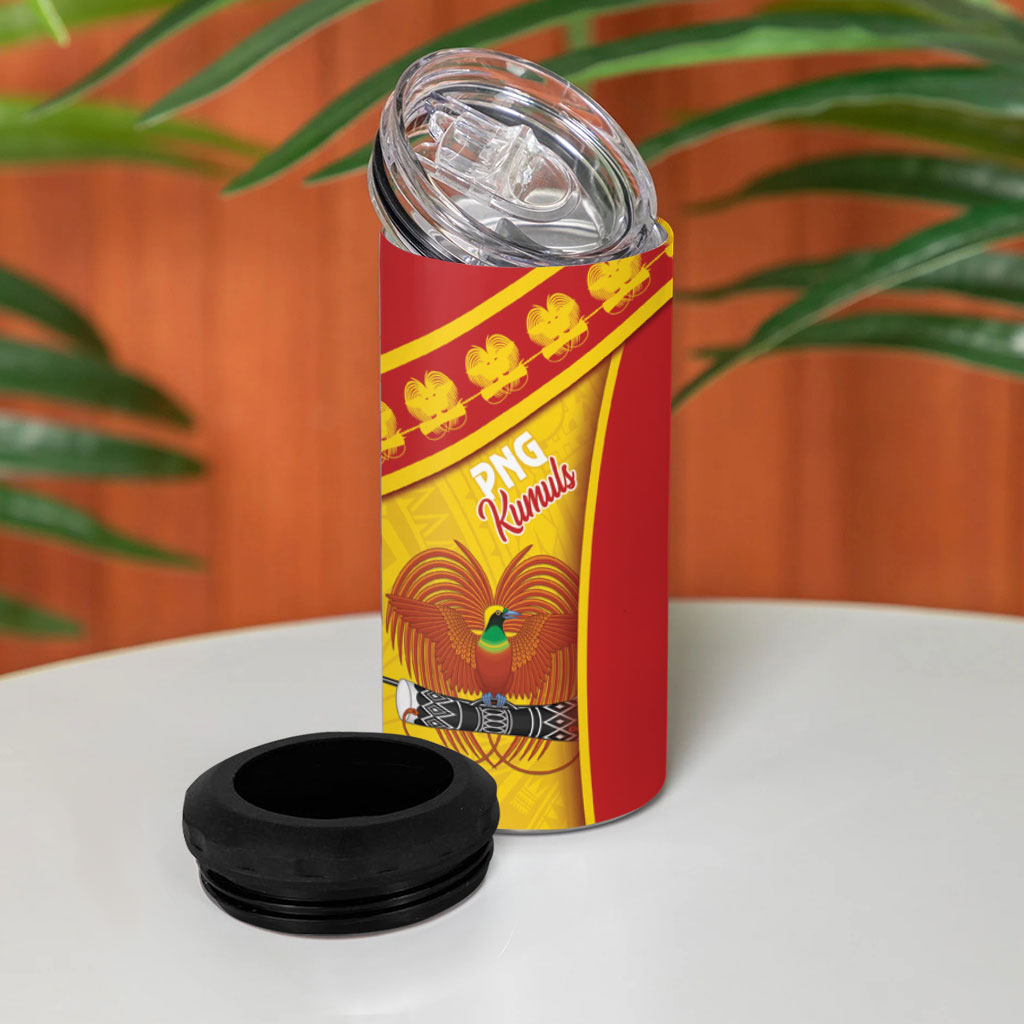 Rugby Papua New Guinea and Lebanon 4 in 1 Can Cooler Tumbler PNG Kumuls Cedars Together LT14 - Polynesian Pride
