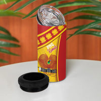 Rugby Papua New Guinea and Lebanon 4 in 1 Can Cooler Tumbler PNG Kumuls Cedars Together LT14 - Polynesian Pride