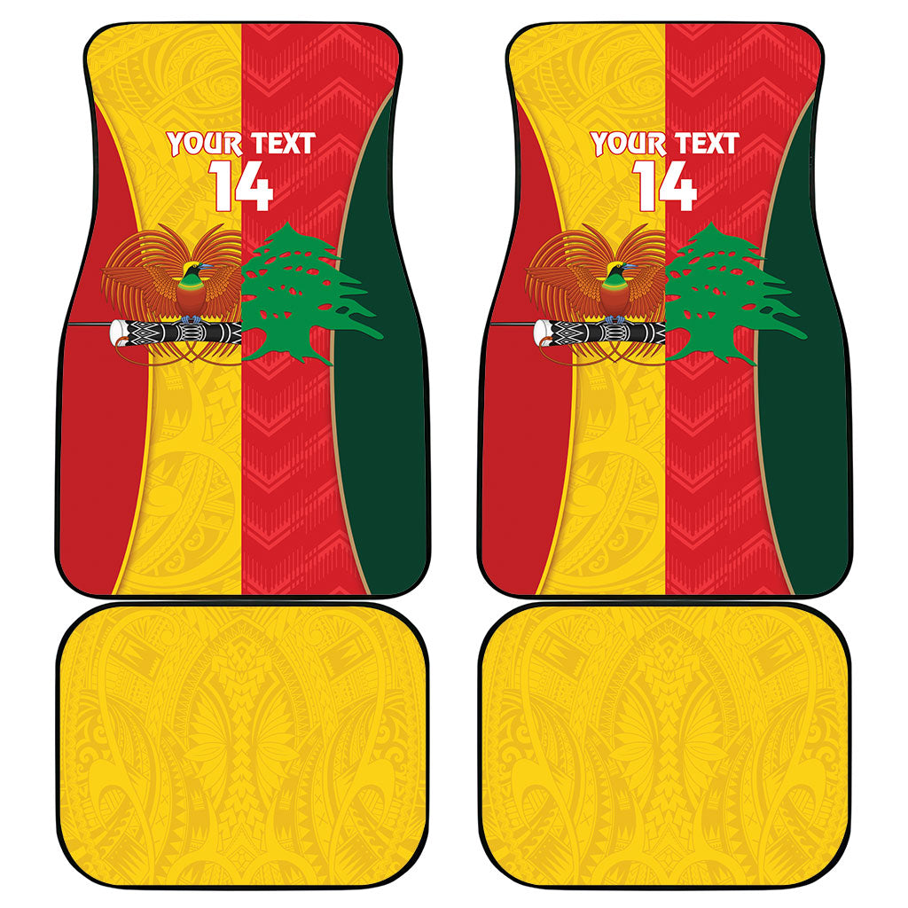 Custom Rugby Papua New Guinea and Lebanon Car Mats PNG Kumuls Cedars Together LT14 - Polynesian Pride