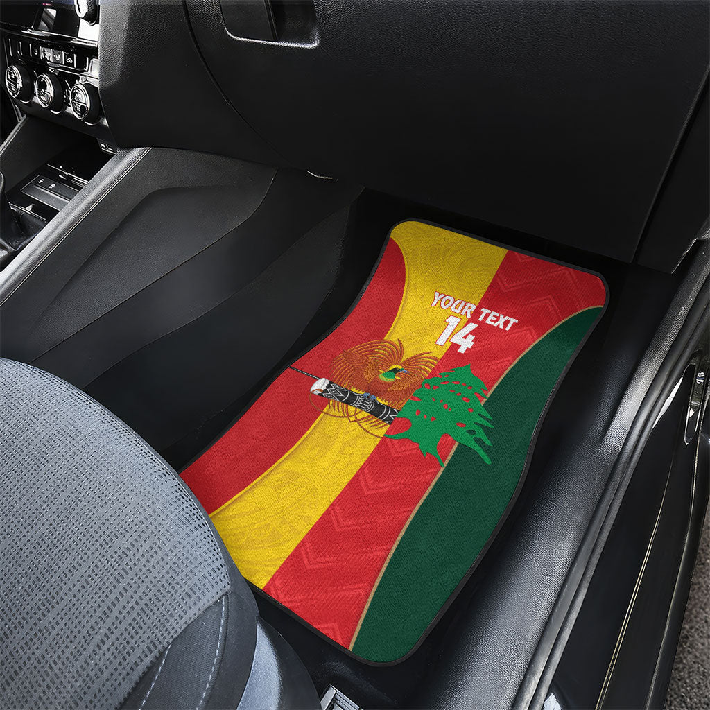 Custom Rugby Papua New Guinea and Lebanon Car Mats PNG Kumuls Cedars Together LT14 - Polynesian Pride