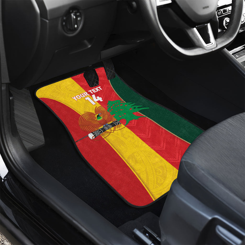 Custom Rugby Papua New Guinea and Lebanon Car Mats PNG Kumuls Cedars Together LT14 - Polynesian Pride