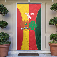 Custom Rugby Papua New Guinea and Lebanon Door Cover PNG Kumuls Cedars Together LT14 Multicolor - Polynesian Pride